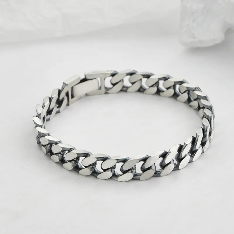 

Factory Price 100% 925 Sterling Silver Fashion Minimalism Cuba Chain Bracelets Fine Jewelry for Female