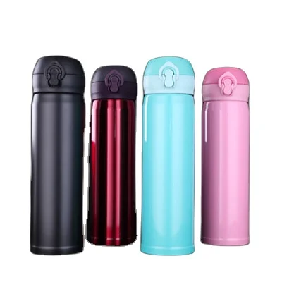 

New 500ml Lock Bounce Cup Vacuum Flask Straight Bottle Personalized Cup Customization, Can be customized