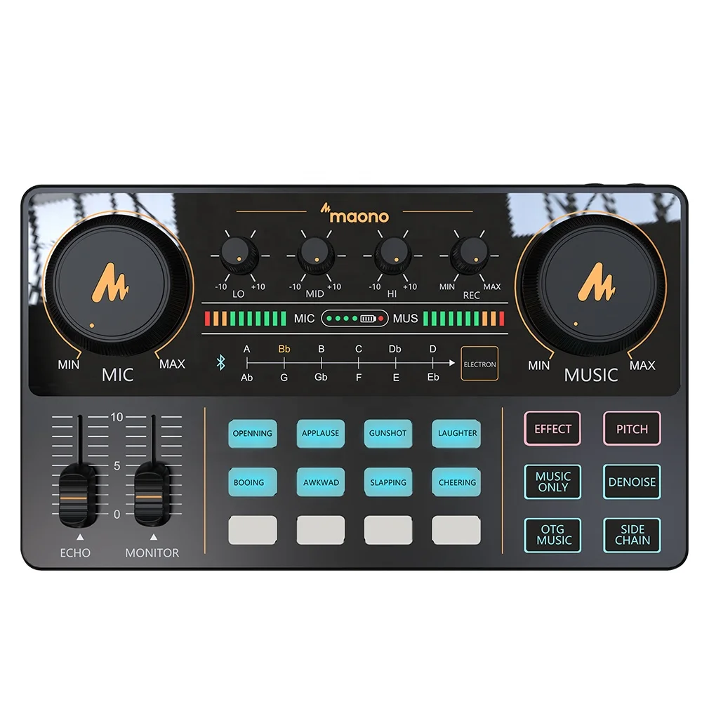 

MANOCASTER lite Live Sound Card Audio Interface Sound Card Adjustable Audio Mixer