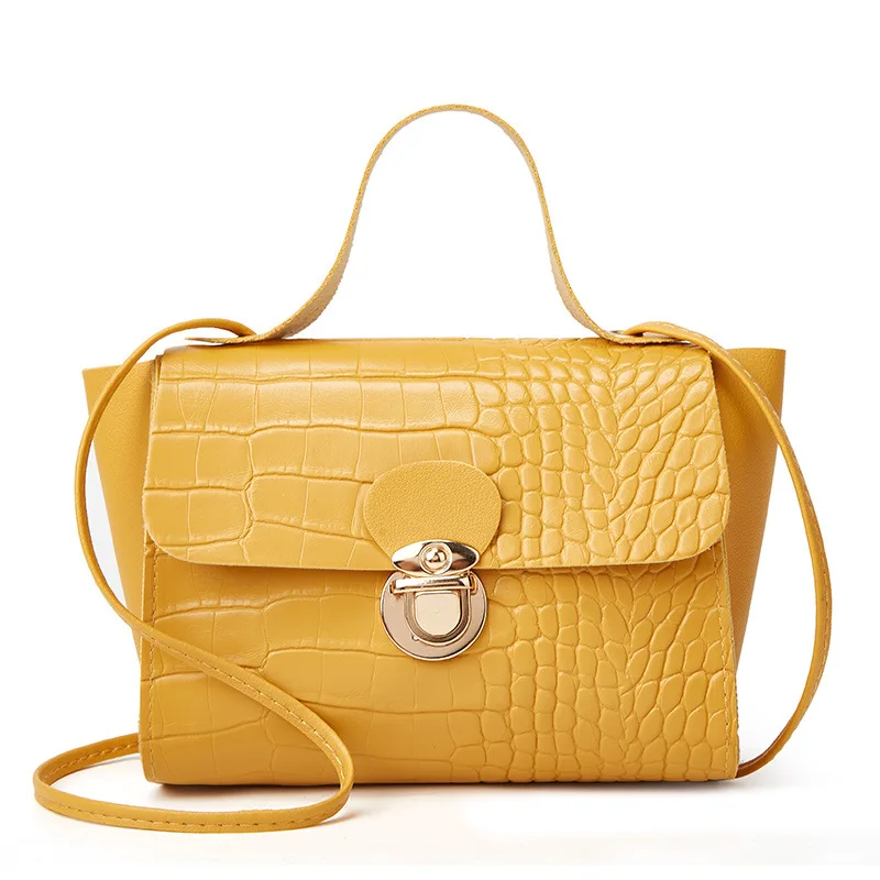 

2021 New product Small square bag crocodile pattern lock women handbags for women, Customizable