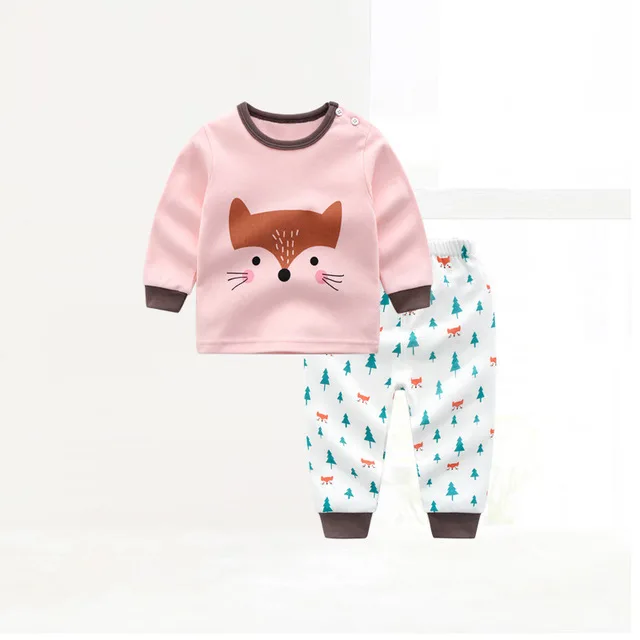 
Autumn winter 1 to 5 years old girl boy pajamas cotton print kids nightwear 