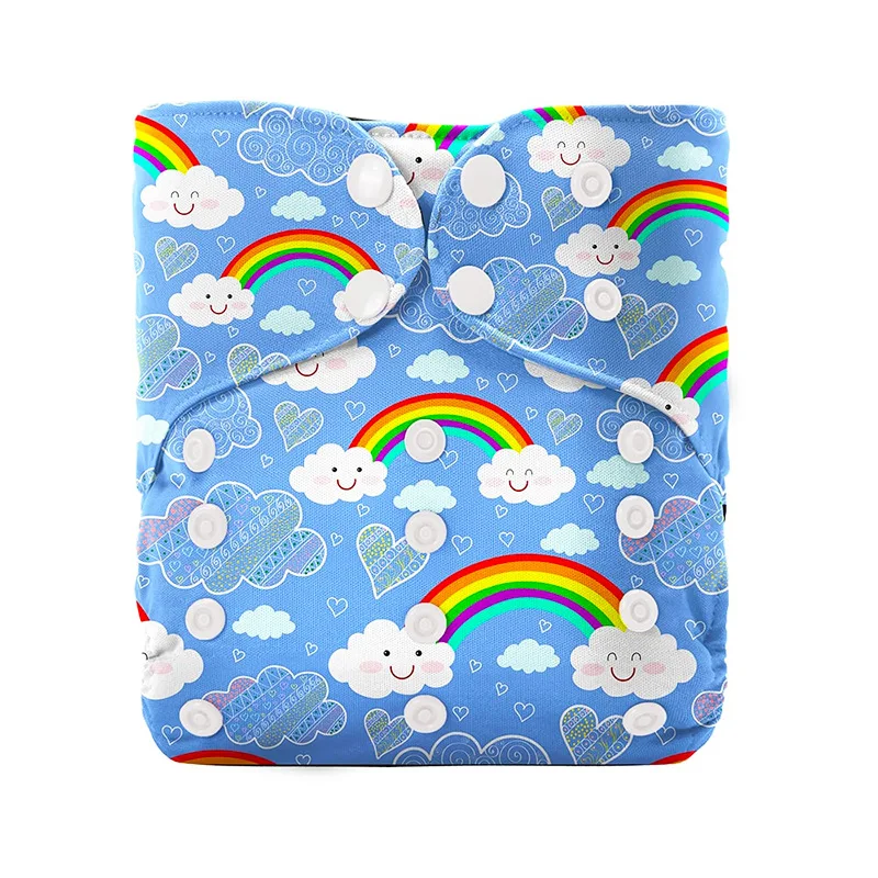 

2022 New  Newborn Washable Cloth Diaper Bamboo Nappy Pants Waterproof Reusable Diapers For Baby, Colorful