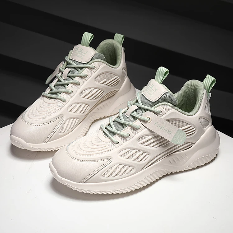 

All-Match White Shoes Fiber Leather Women'S Shoes Breathable Laces Ladies Outdoor Sports Shoes Leisure, 3 colors/white