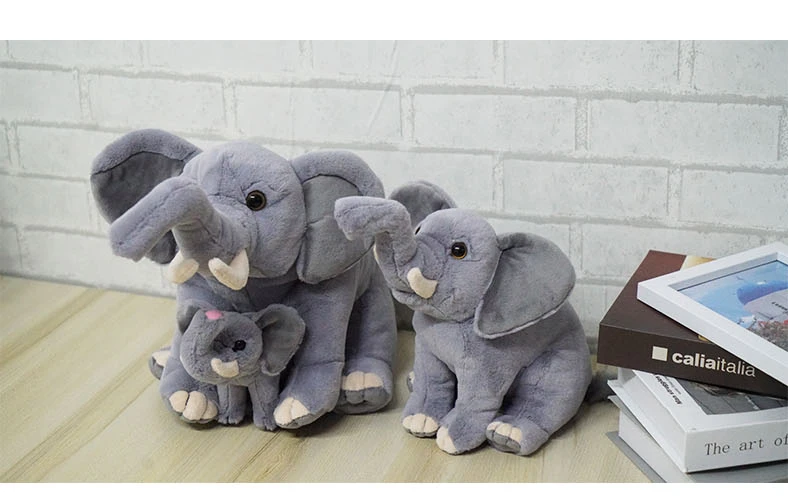Sitting Parent-child African Elephant Stuffed Toy Gifts Soft Stuffed Simulation Elephant Custom Plush Toy