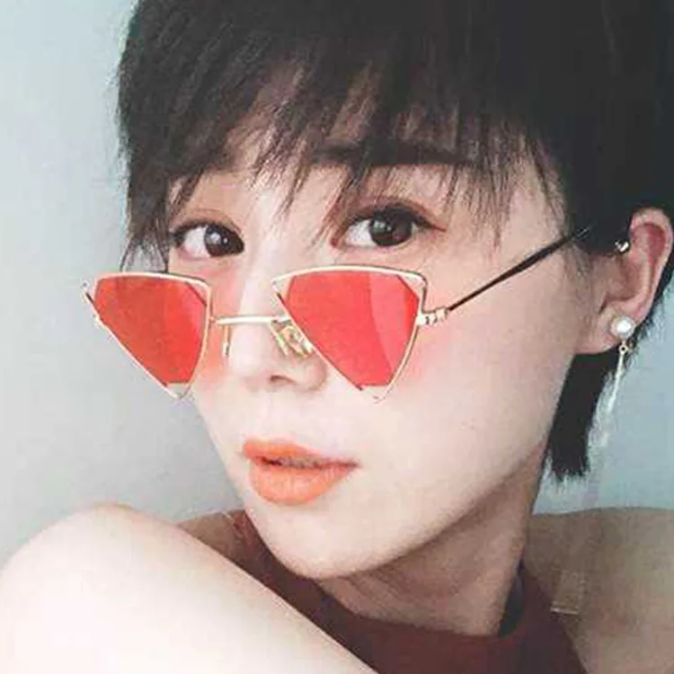 

SKYWAY Personalized European And American Hollow Out Triangle Trendy Sun Glasses Vintage Metal Sunglasses