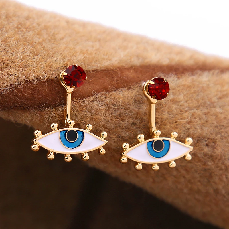 

ed00467b Wholesale fashion branded hyperbole heart eye gold plated ZA stud earrings jewelry