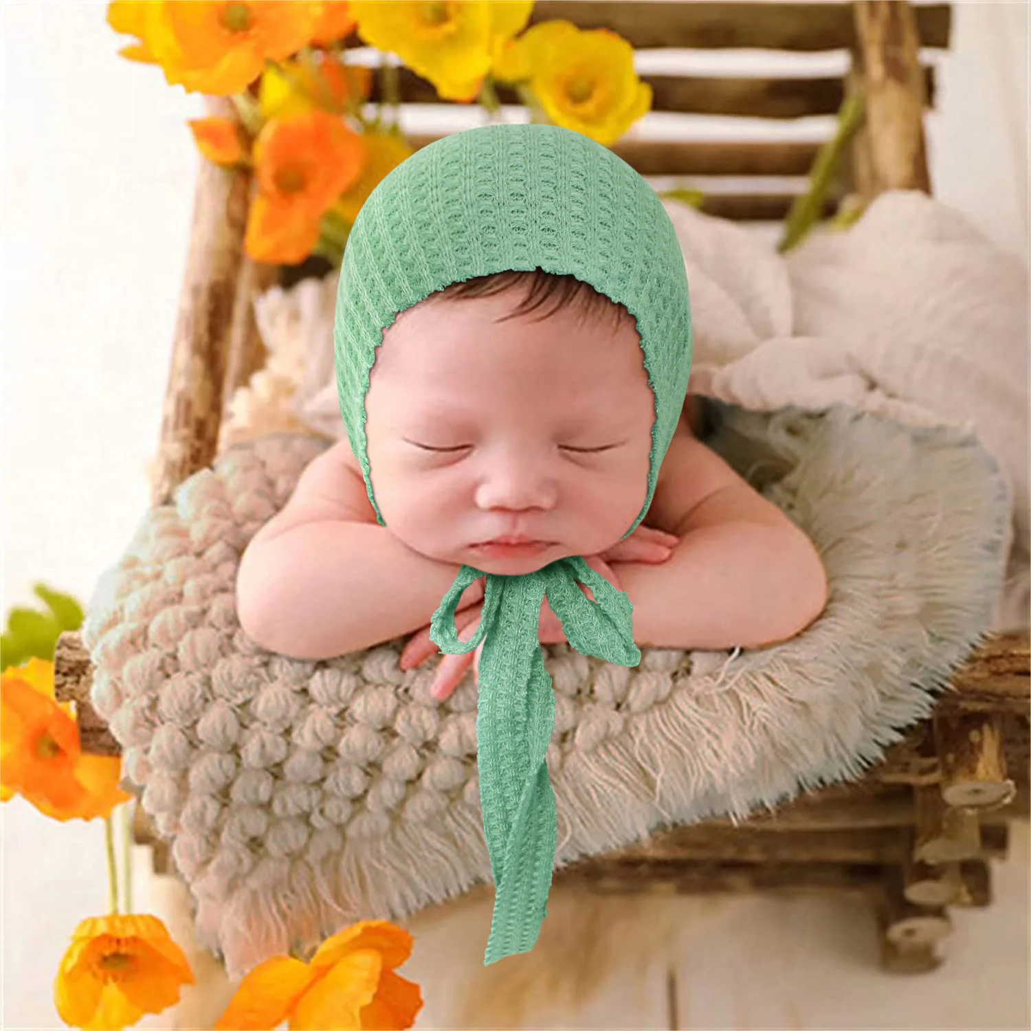 

Fantastic Design Decorative Accessories Solid Red Green Blue High Elastic And Comfortable Hat For Baby's Photo Shoot