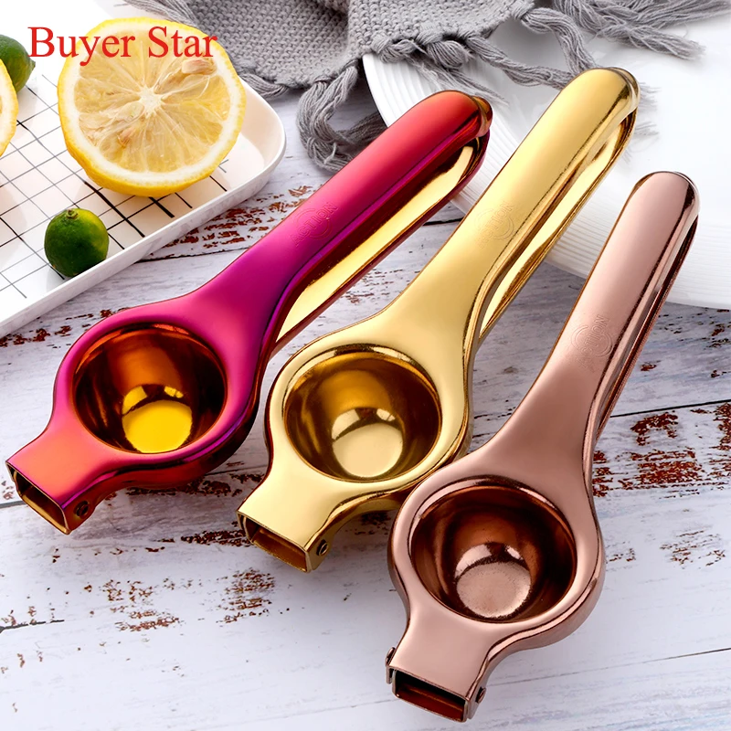 

Wholesale Stainless Steel Fruit Squeezer Hand Press Lemon Manual Juicer, 5 colors