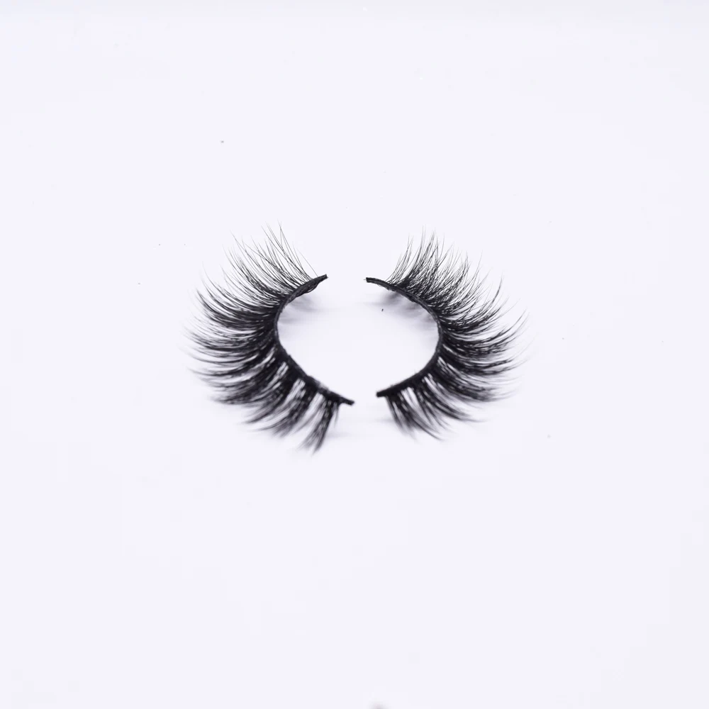 

High quality new private label 3D silk lashes false eyelashes faux mink silk eyelash, Natural black