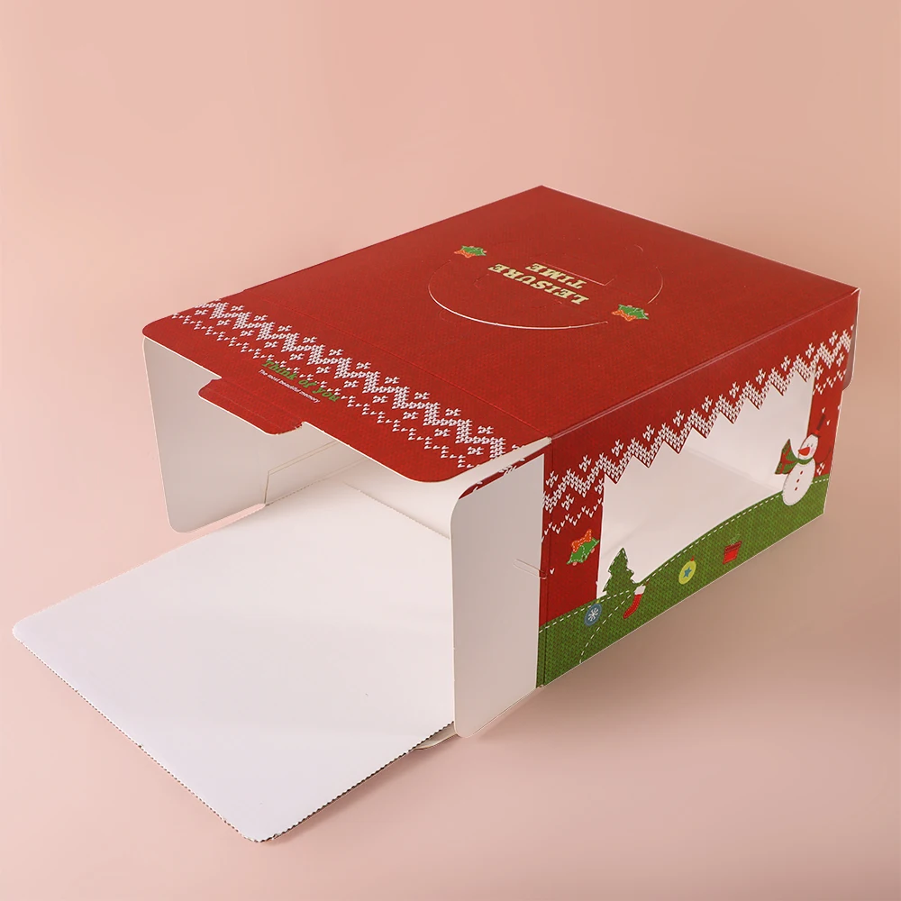 white round paper birthday cake box packages with handle