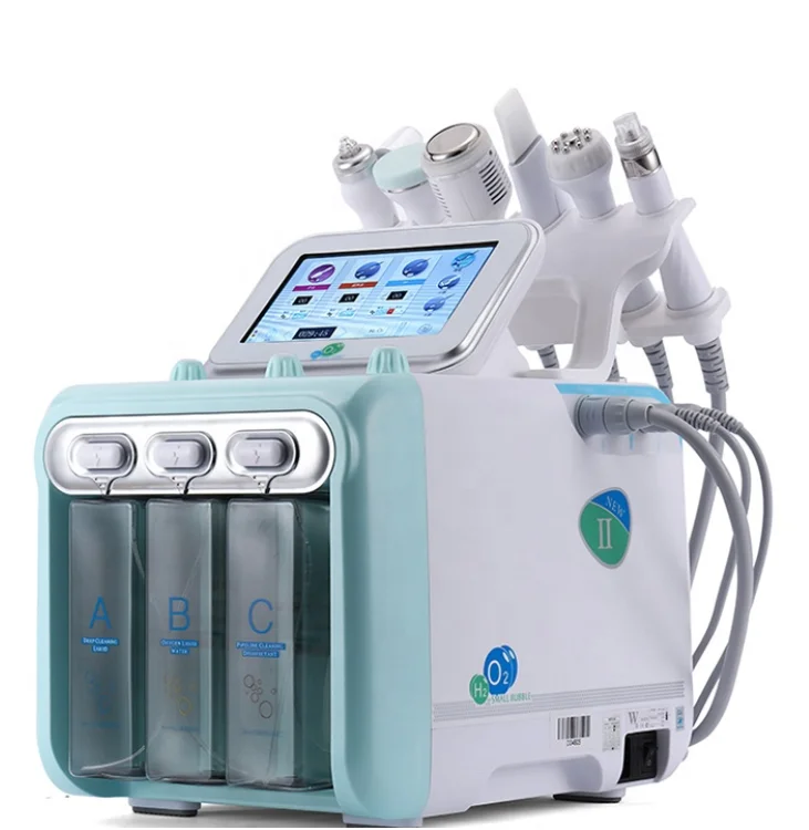 

6 in 1 portable spa use hydra oxygen clean facial machine, Blue