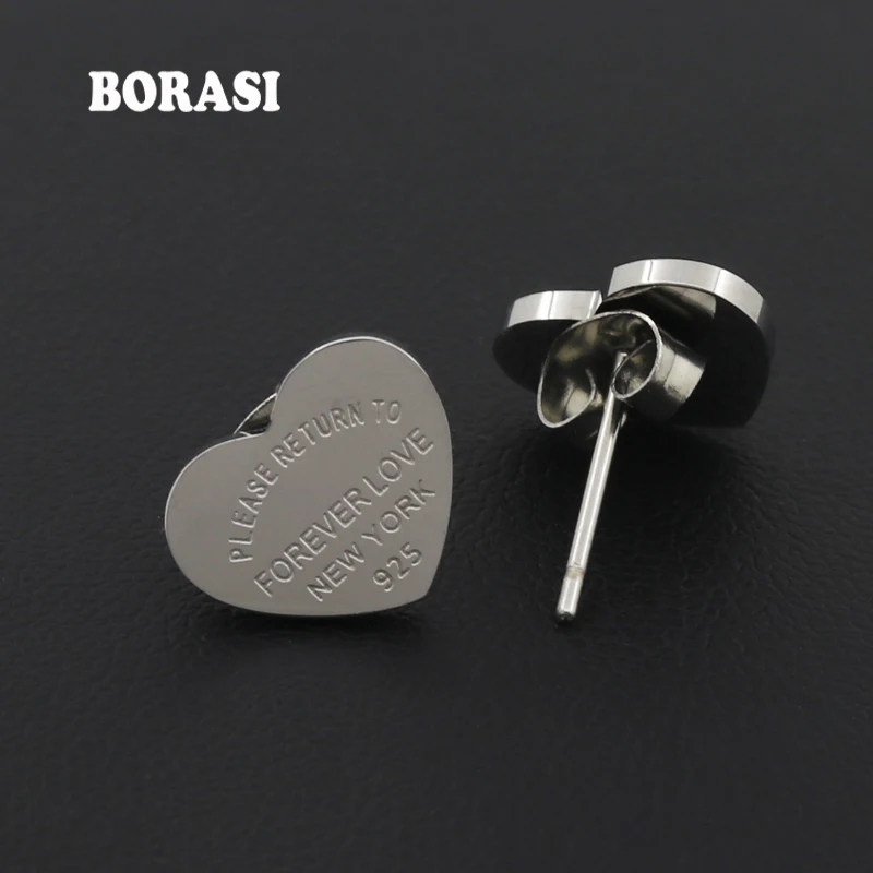 

Fine Jewelry Heart Forever Love Earring Gold Women Charm Earring pulseiras Fashion Earrings For Eternal Love Woman