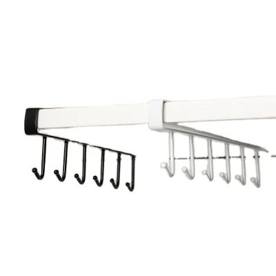 

Kitchen wrought iron hook cabinet storage rack multi-function row hook wardrobe 6 even hook finishing rack