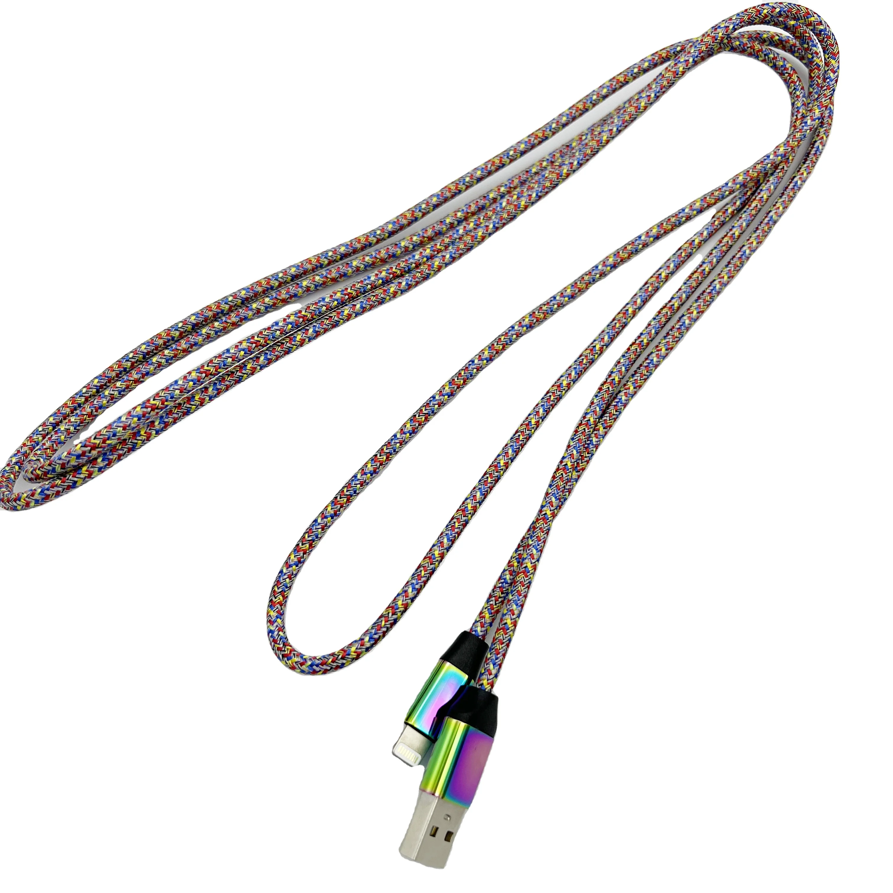 

8 pin Original Usb Cable for iPhone with Colorful Braided Aluminum Alloy Housing