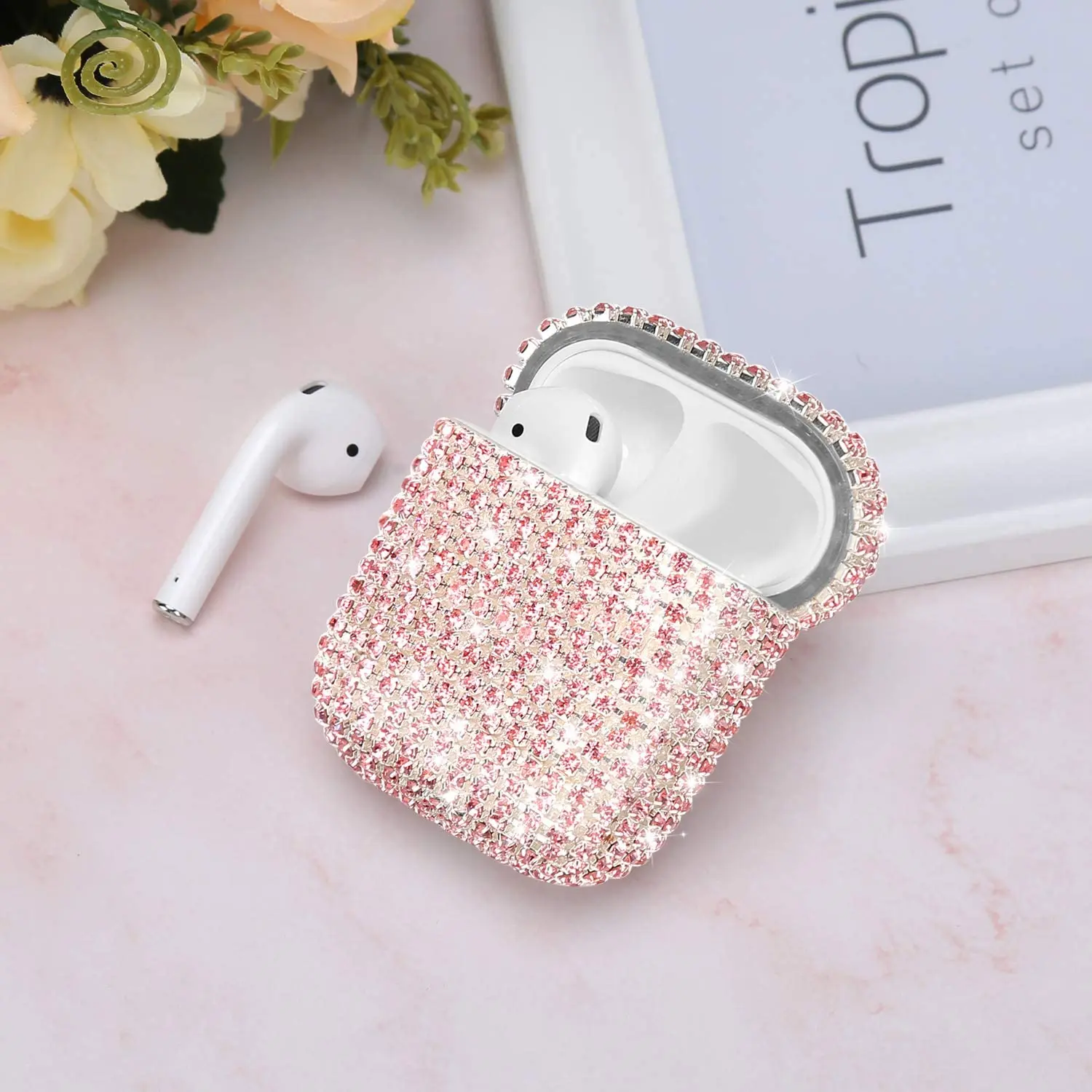 

2021 Fashion Custom Luxury Case For Airpods 2 Beauty Cute Girly Jewelry Glitter Bling Case For Luxury Airpod Case, Multiple colors