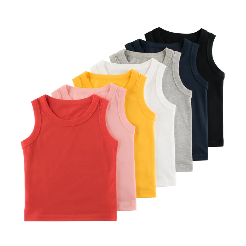 

Wholesale Baby Sleeveless T-shirt 100% Cotton Blank Tank Top For Children
