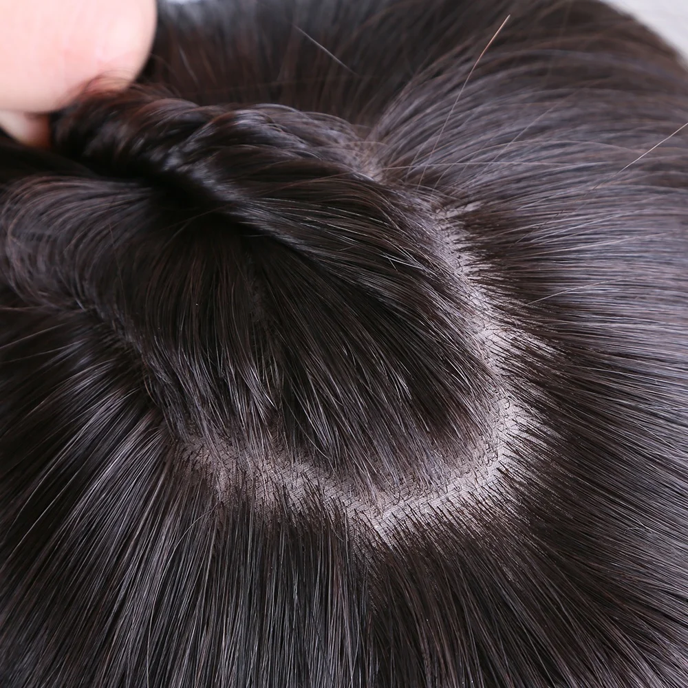 

Wholesale 100% indian Human Hair Silk Top Jewish Wig Kosher Wigs 4*4 silk For white Women full end coverage human hair wigs