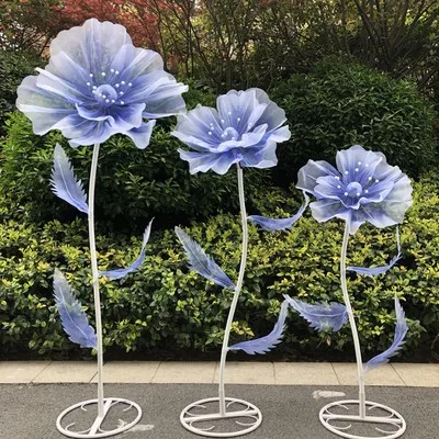 

Wedding Decoration Stage Indoor Outdoor Handmade Silk Artificial Simulation Giant Organza Flowers