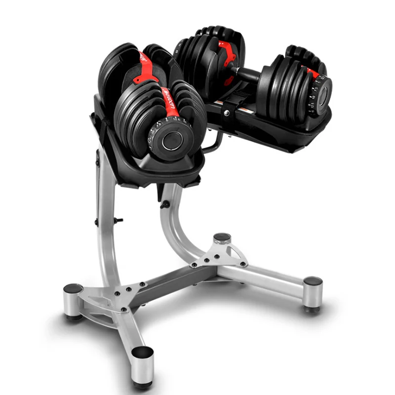 

Gym Equipment Multi-function 24KG 40KG Design Saving Home Space Weight Lifting Adjustable Dumbbell Sets Stand, Silver gray