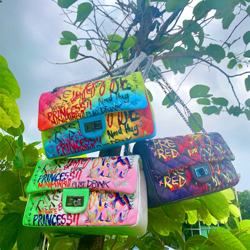

graffiti purse 2020 new arrivals ladies fashion handbags women purses graffiti tote handbag