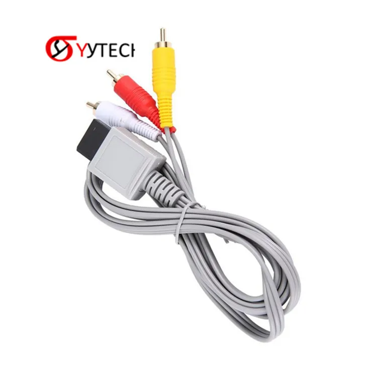 

SYYTECH 1.8m Component cable Audio Video AV Composite 3 RCA Cable 480p Video Output for Nintendo Wii console, Black