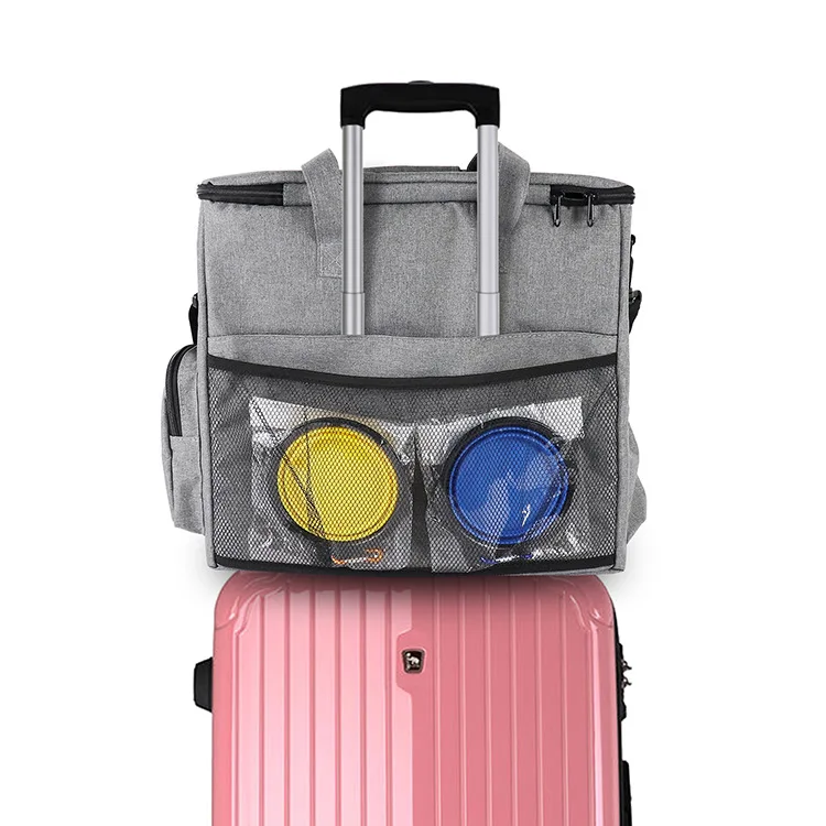 

2021 New Multi-function Pet Travel Backpack Airline Approved Dog Travel Food Bag