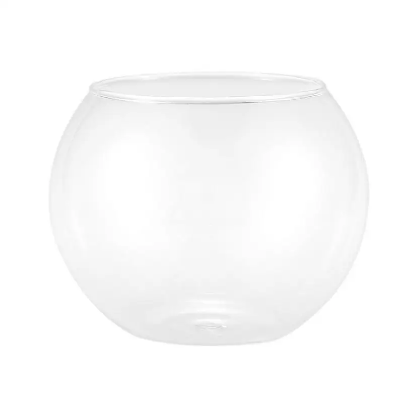 

Wholesale Flat Round Sphere Vase Glass Ball Bowl Fish Tank Vase for Wedding Decoration, Clear