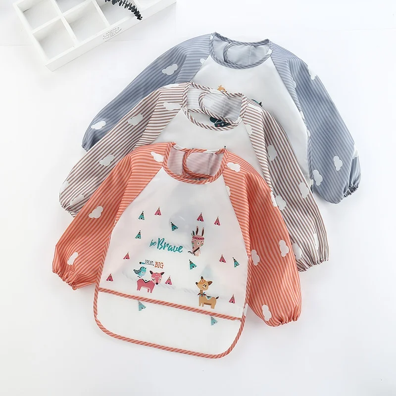 

Luxury baby bibs digital printing child coveralls waterproof anti-wearing clothing can be customized waterproof coveralls bib, Multi color