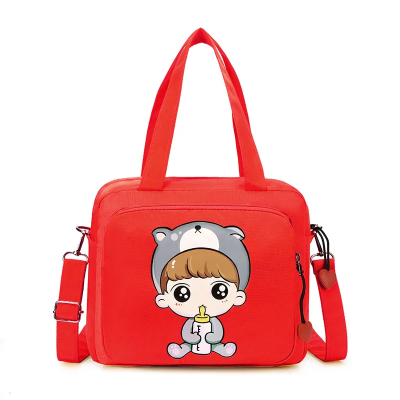 

Cheap waterproof handbags wholesale nylon shoulder handbag with cute baby carton for mommy