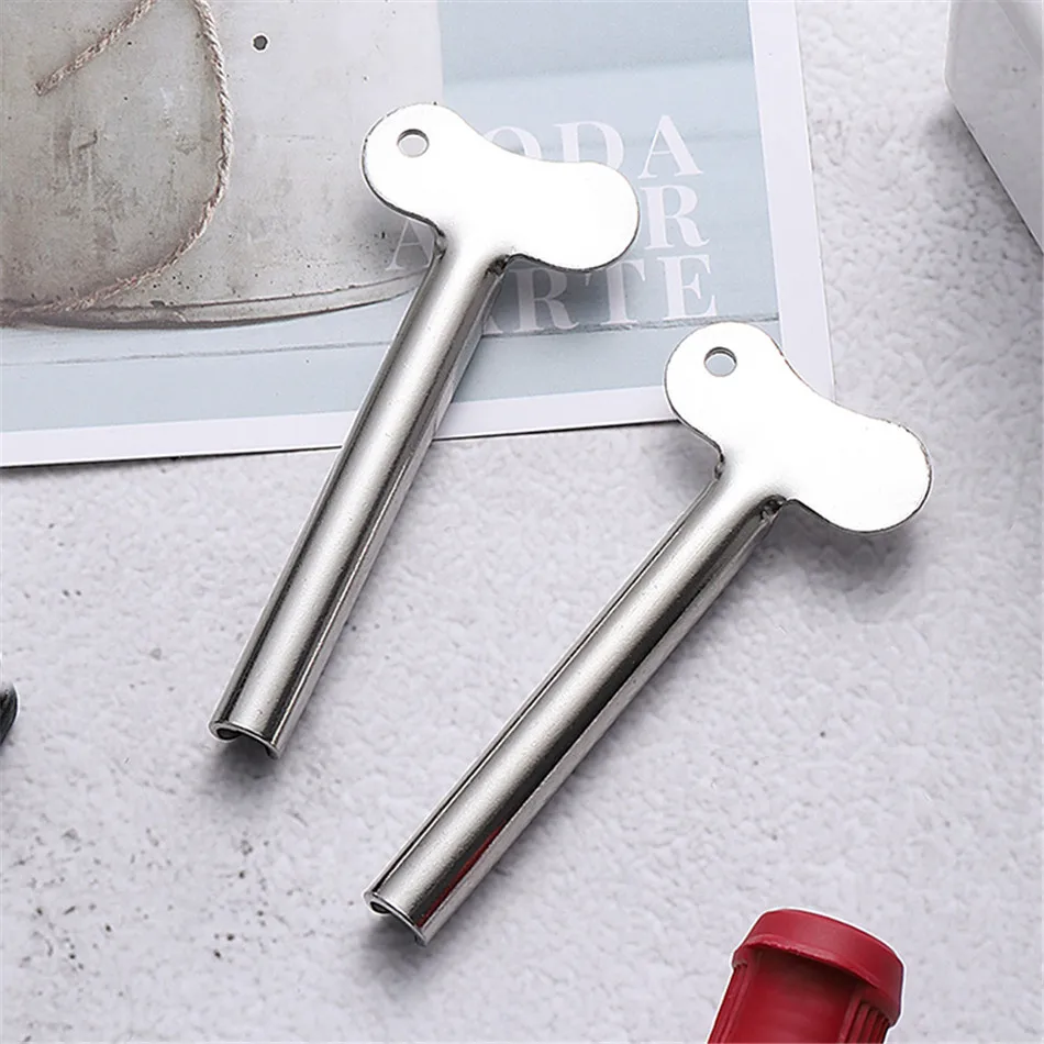 

Stainless Steel Metal Tube Toothpaste Squeezer Tube Bathroom Hair Color Dye Cosmetic Paint Squeezer Dispenser For Washroom, As photo