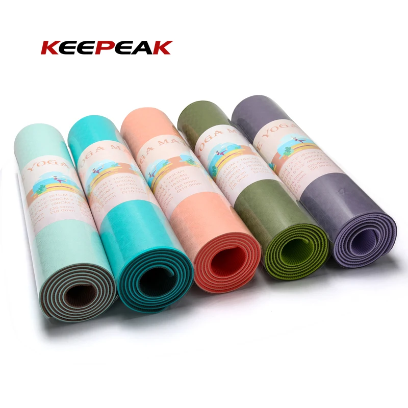 

2021 Keepeak Factory direct selling custom design cheap TPE yoga mats with logo With Best Service, 12 regular colors