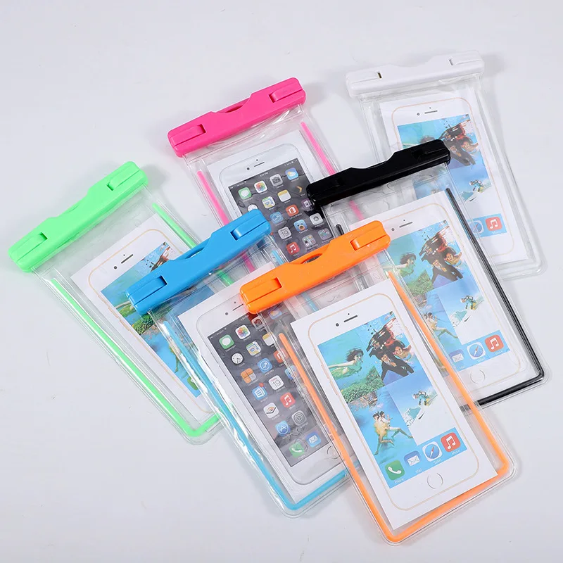 

For iPhone Swimming Beach Touch Screen Luminous Fluorescent PVC Clear Mobile Phone Waterproof Protective Universal Case, Various color for choice