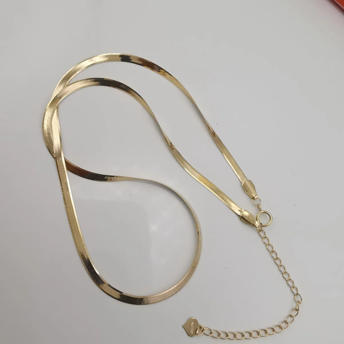 

Wholesale Genuine 18k gold jewelry AU750 18 carat gold chain necklace snake chain necklace