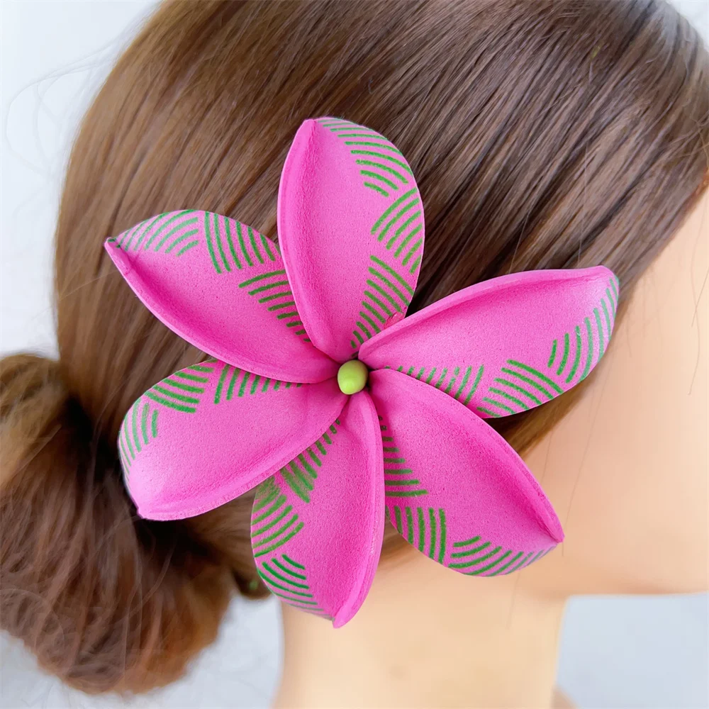 

Tiare Foam Flower with Green Tip 3.3" Ear Flower Hair Pick Tahitian Gardenia Pinwheel Tiare Hawaiian Hula Dance Flowers