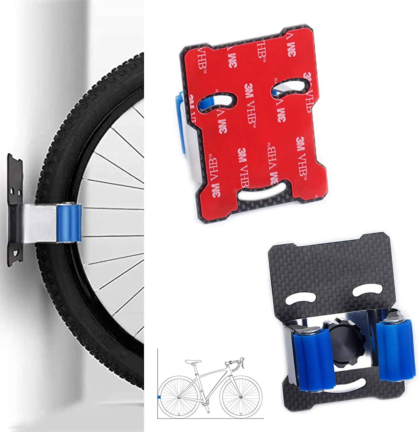

Bike Wall Mount Clip Vertical Bike Storage Buckle Bicycle Tire Rack Hanger System for Home Garage and Outdoor Cycle Stand Mount