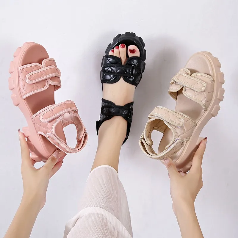 

Big Size 43/12 Jelly Color Women's Casual Beach Comfortable Sandals Platform Sport Sandals Ladies Girl