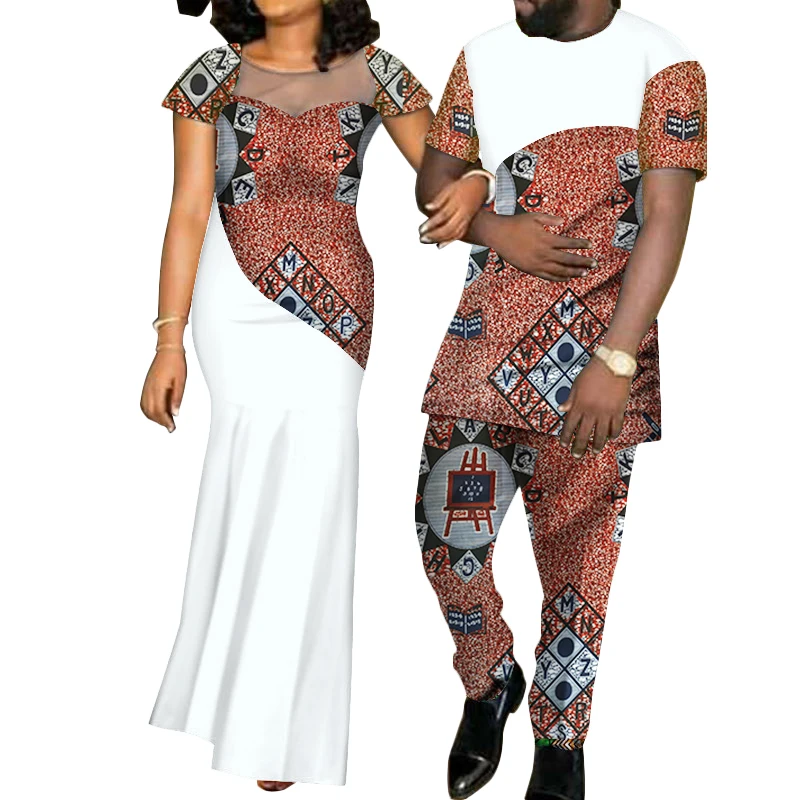 

African Men's batik cloth custom short Sleeve shirt and pants two Pieces sets men%27s+shirts men suit only no lady dress