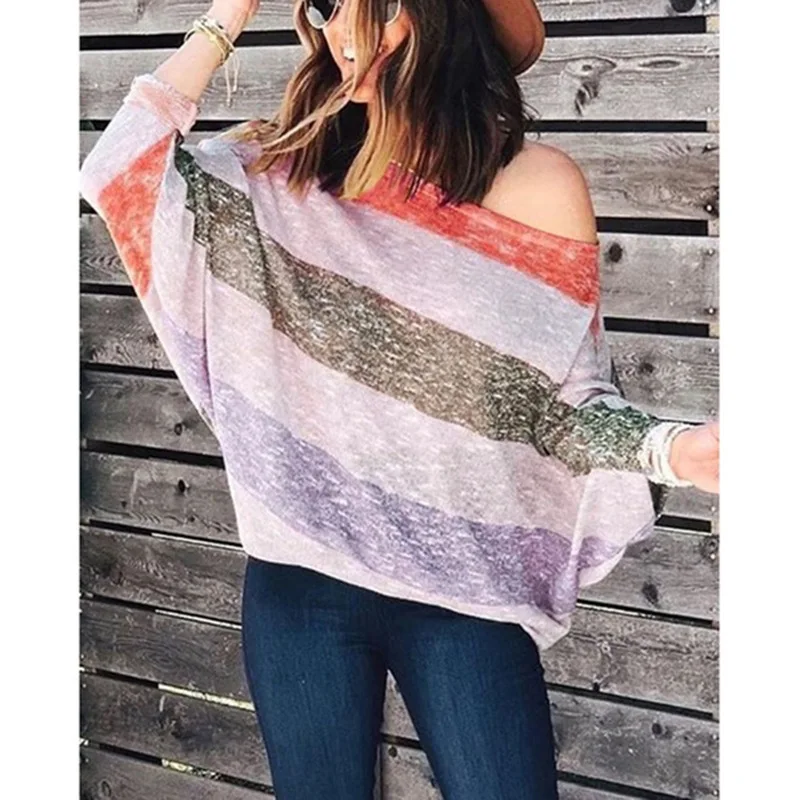 

2020 New Arrivals batwing sleeve womens ladies print fashion blouses tops