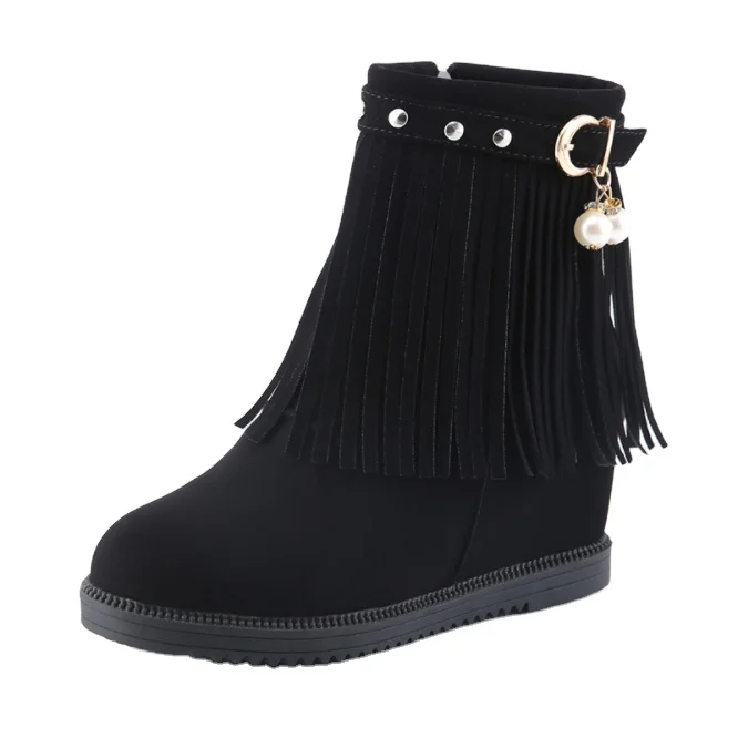 

Hot Sale Casual Fashion Increase High Heel Ankle Shoes Spring Ladies Boots for Women, Brown black
