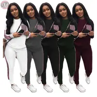 

9112032 stylish solid color sequin splicing sport leisure women 2 piece pant sets