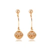 95172 Hot sale fashionable ladies jewelry ball with zircon design pendant gold plated drop earrings