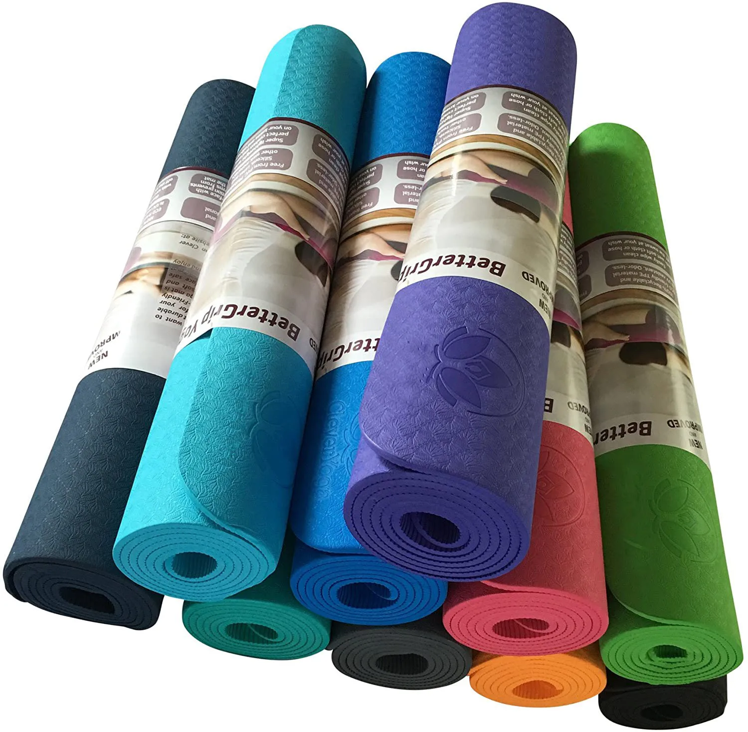 Tpe Yoga Mat Fitness Equipment With Position Lines And Yoga Accessories