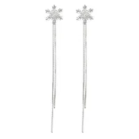 

New Pure Silver 925 women Ear Nails for Allergy Prevention Long and Wide tassels Girl Ear Rings Temperament Ear Line