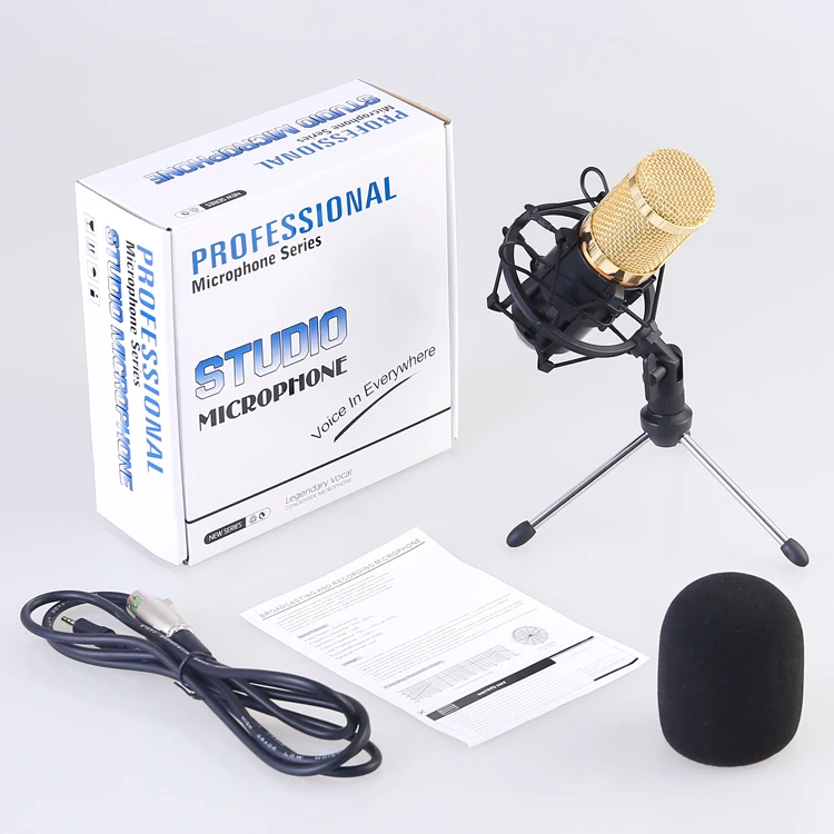 

professional bm800 microphone microphone condenser kit studio, Gold
