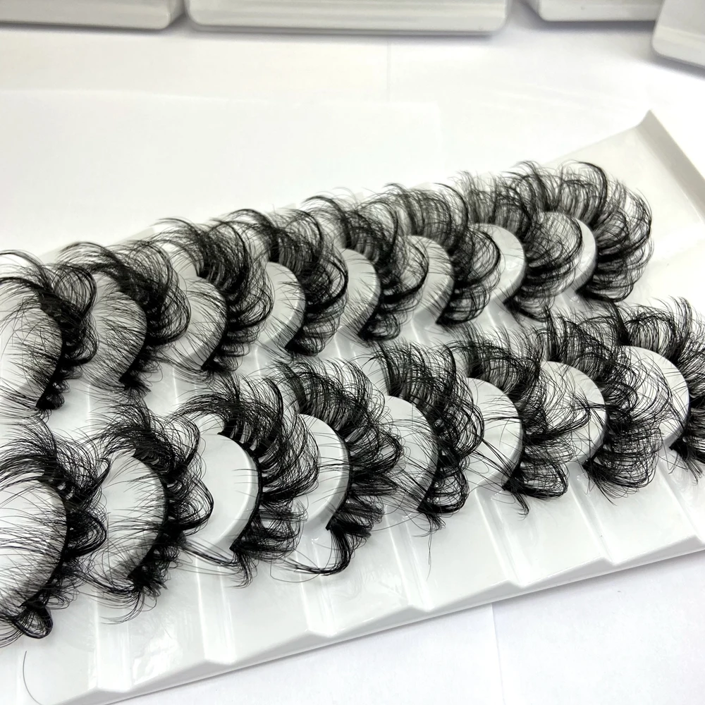 

thick 8 pairs 3d faux mink eyelashes wholesale natural wispy 25mm false eyelashes set