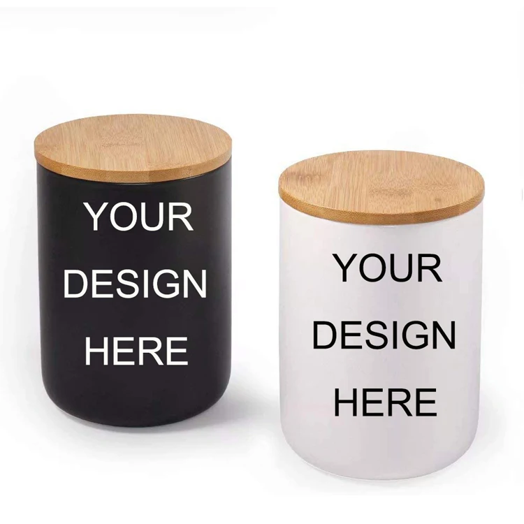 

Diy Personalized coffee tea food storage canister Add pictures, logo, or text to Custom ceramic Jar container For Gift