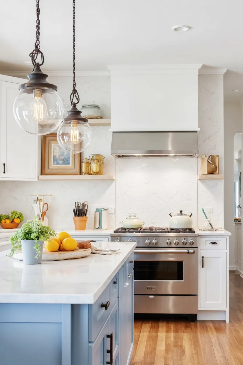 Retro cord-style pendant lights for kitchen