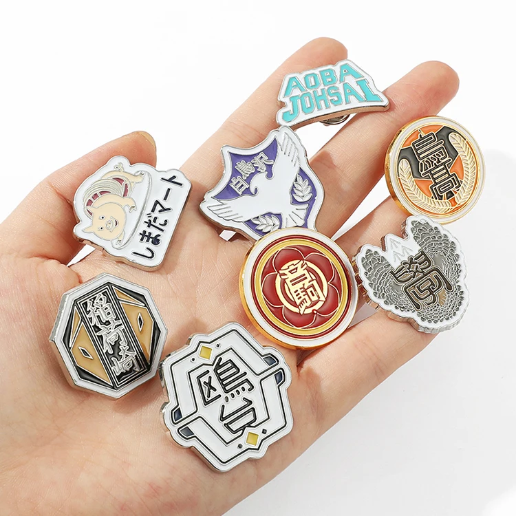 

Anime Haikyuu!! Metal Enamel Brooch Pins Volleyball Boy Cosplay Badge Accessories For Clothes Decoration