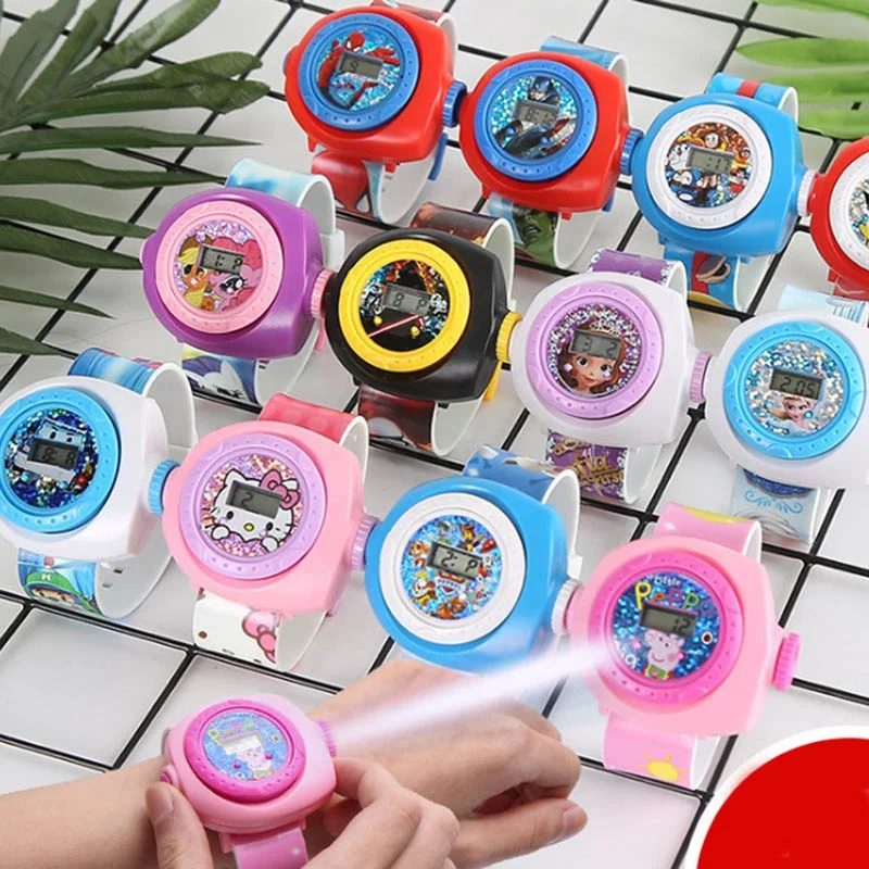 
Spiderman Princess Projection Cartoon Pattern Digital Child Watch For Boys Girls LED Display Clock 