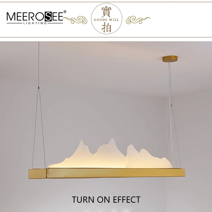 MEEROSEE Chinese Style Pendant lighting Decoration Hanging Led Chandeliers Antique Landscape Painting Decoration lamp MD86703